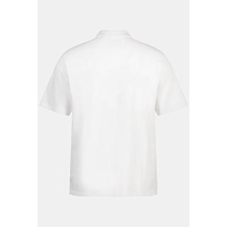 Sthuge  Maglia polo STHUGE di jersey con zip e mezze maniche bianco neve 