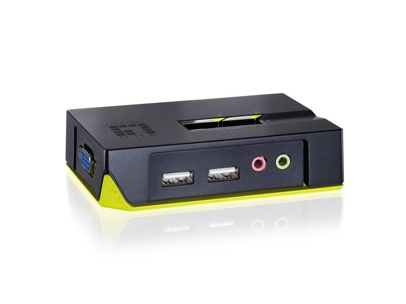 LevelOne  LevelOne KVM-0221 commutateur écran, clavier et souris Noir, Vert 