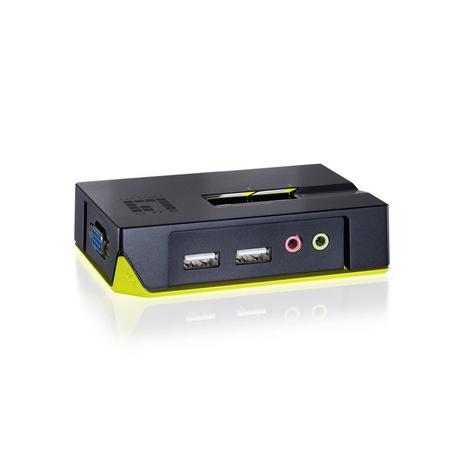 LevelOne  LevelOne KVM-0221 commutateur écran, clavier et souris Noir, Vert 