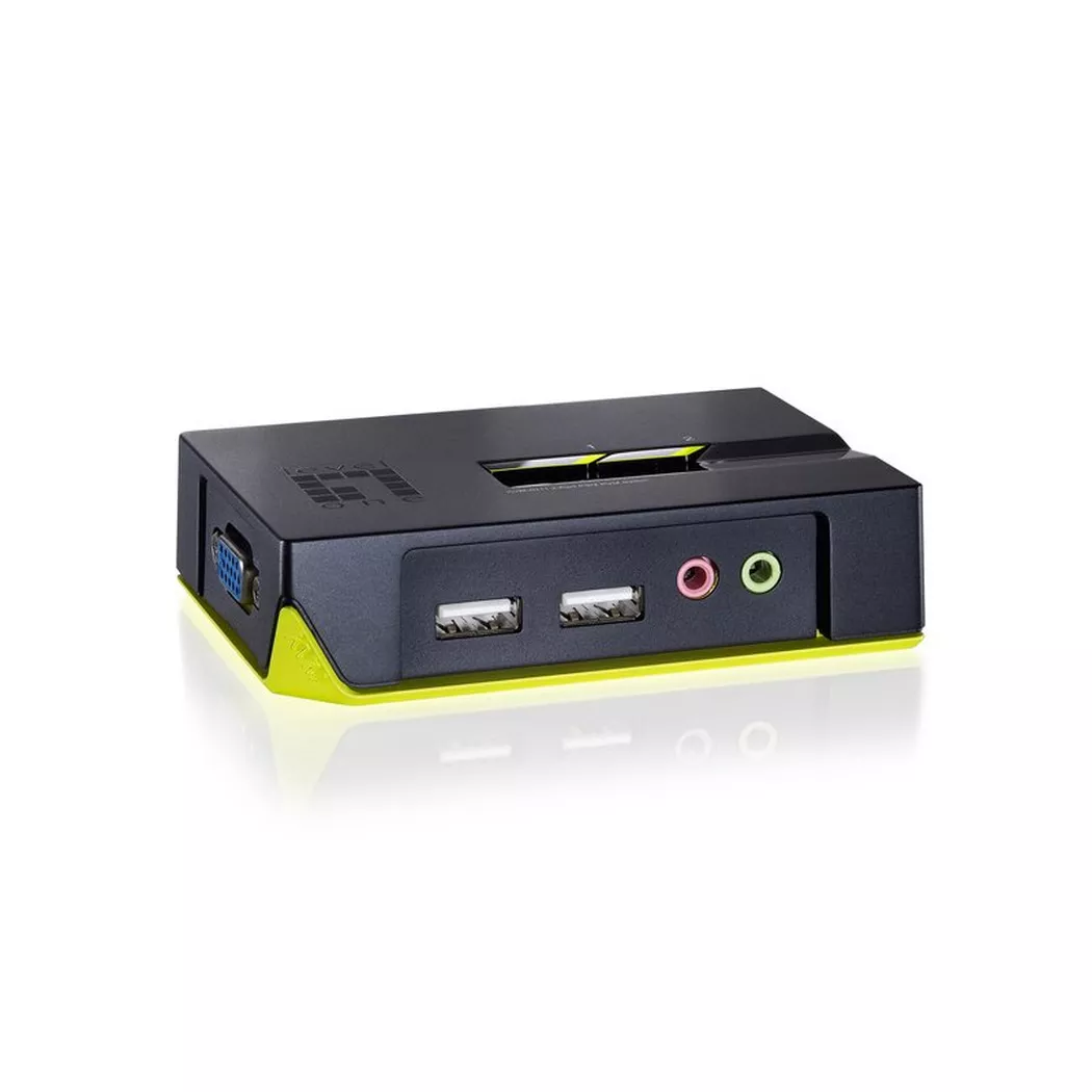 LevelOne -  2-Port USB KVM Switch mit Audio, Grün