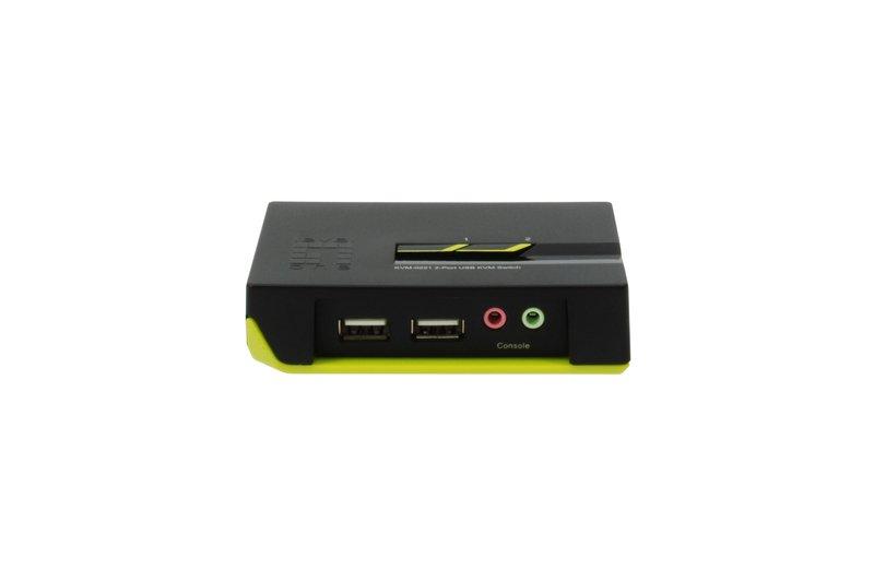 LevelOne  KVM-0221 switch per keyboard-video-mouse (kvm) Nero, Verde 