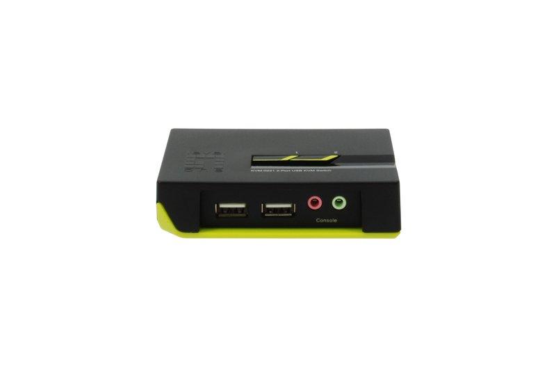 LevelOne  LevelOne KVM-0221 commutateur écran, clavier et souris Noir, Vert 