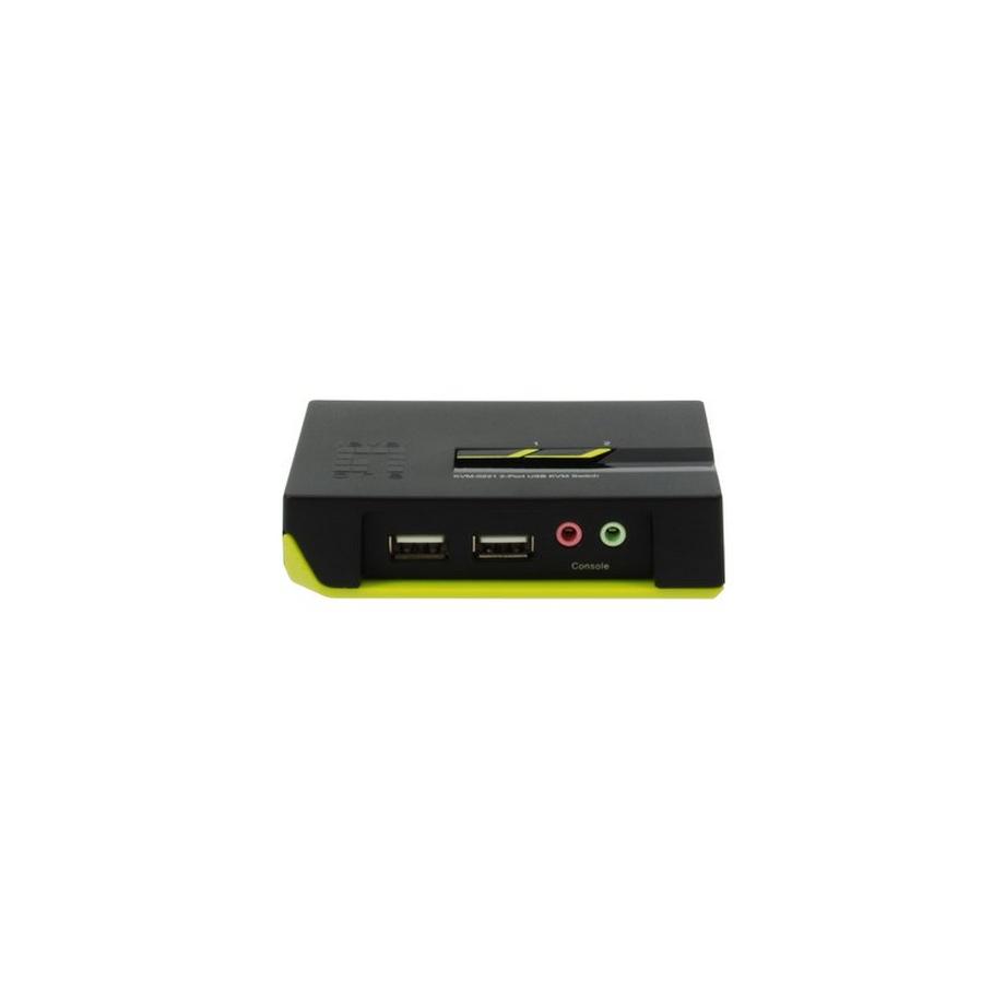 LevelOne  LevelOne KVM-0221 commutateur écran, clavier et souris Noir, Vert 