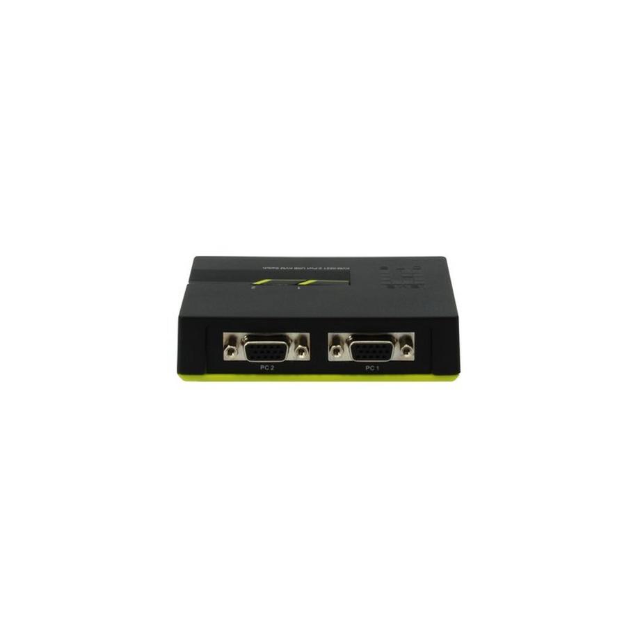 LevelOne  LevelOne KVM-0221 commutateur écran, clavier et souris Noir, Vert 