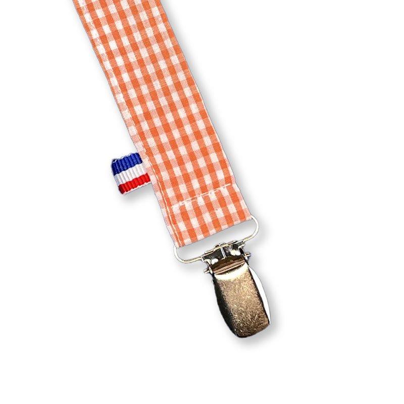 Image of Schnuller-clip Bio-baumwolle Vichy Unisex Orange Bedruckt ONE SIZE