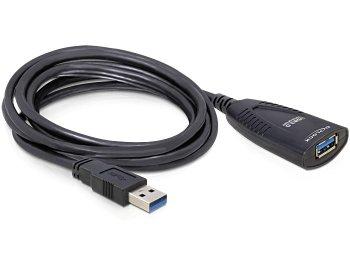 DeLock  USB 3.0 5m USB Kabel USB 3.2 Gen 1 (3.1 Gen 1) Schwarz 