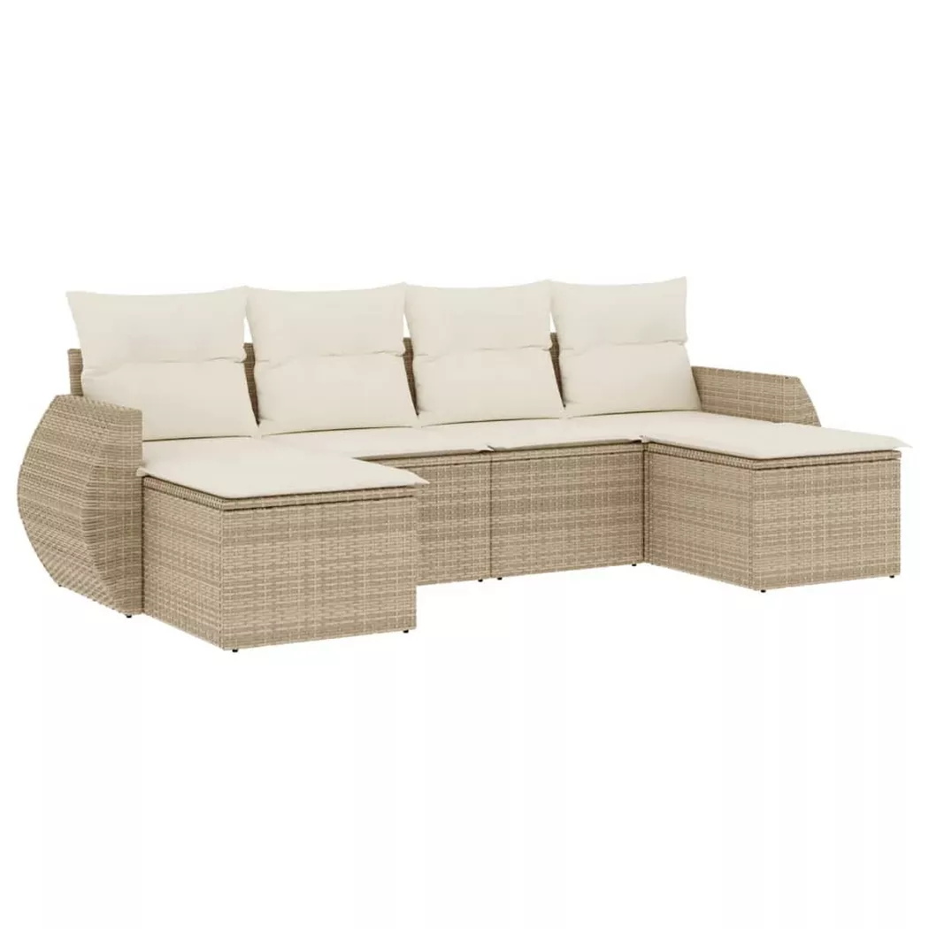 VidaXL - set divano da giardino Polirattan, One Size, Beige