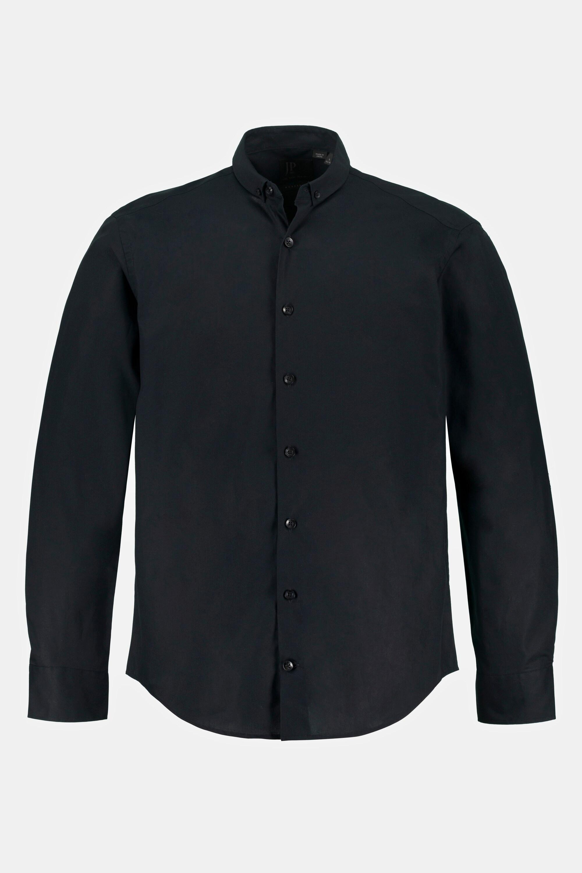 JP1880  Camicia da ufficio con vestibilità moderna, finissaggio EasyCare, collettino button-down e maniche lunghe nero 