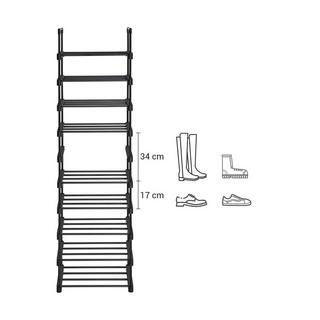 Calicosy Schuhregal ausem Eisen mit 10 anpassbaren Ebenen - L45 x H174 cm.  