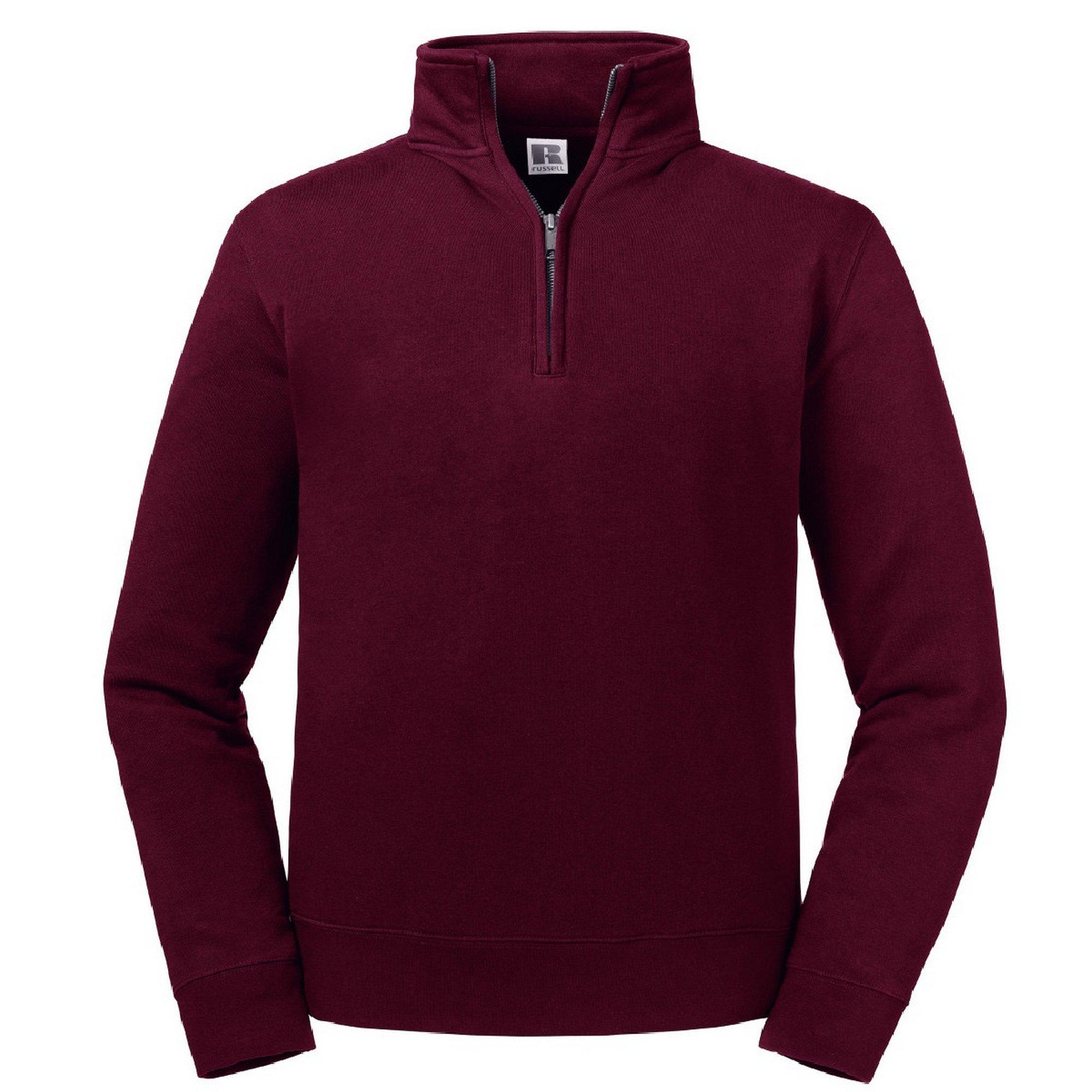Image of Authentic Sweatshirt Mit Kurzem Reißverschluss Herren Weinrot 4XL