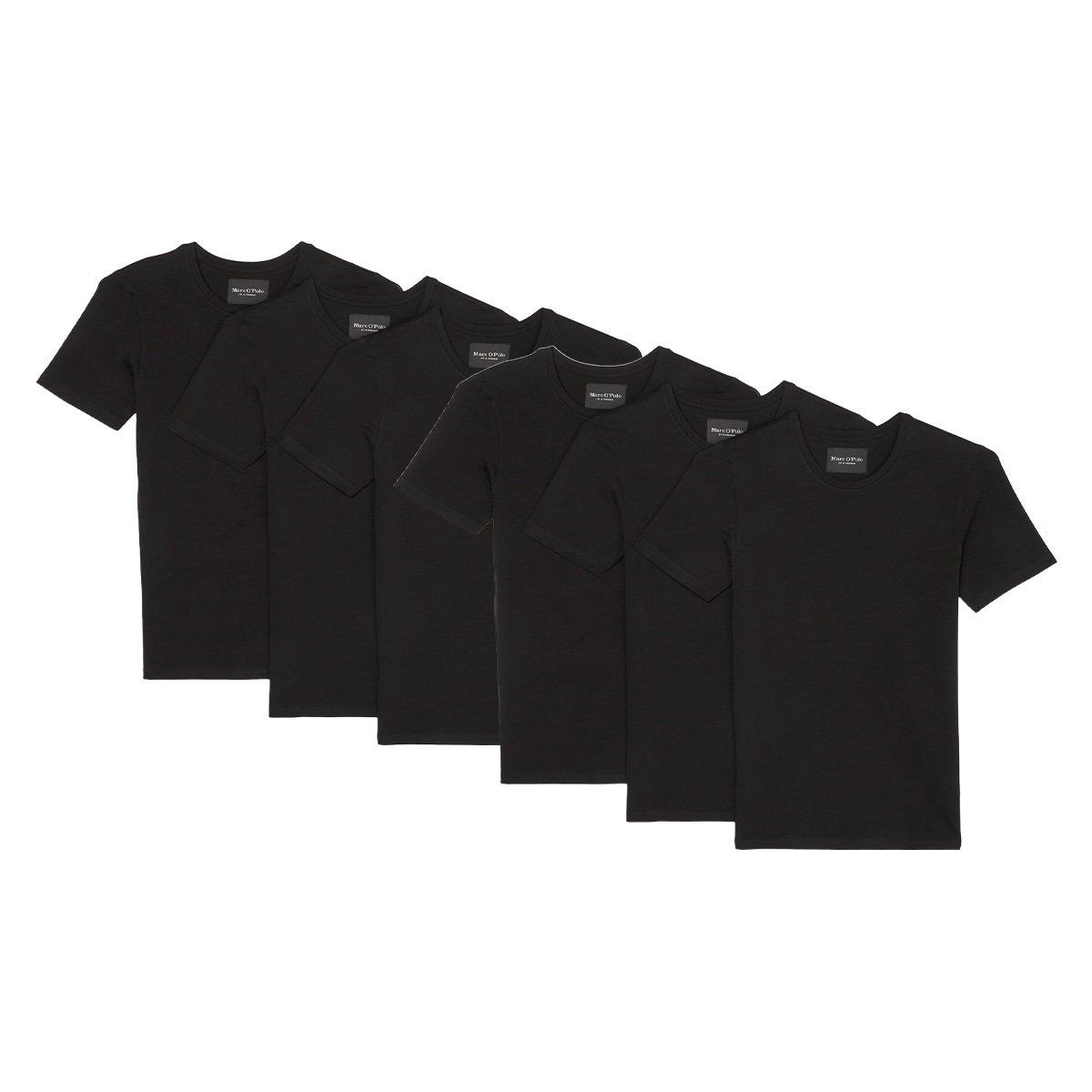 Image of 6er Pack Essentials Organic Cotton - Unterhemd Shirt Langarm Herren Schwarz XL