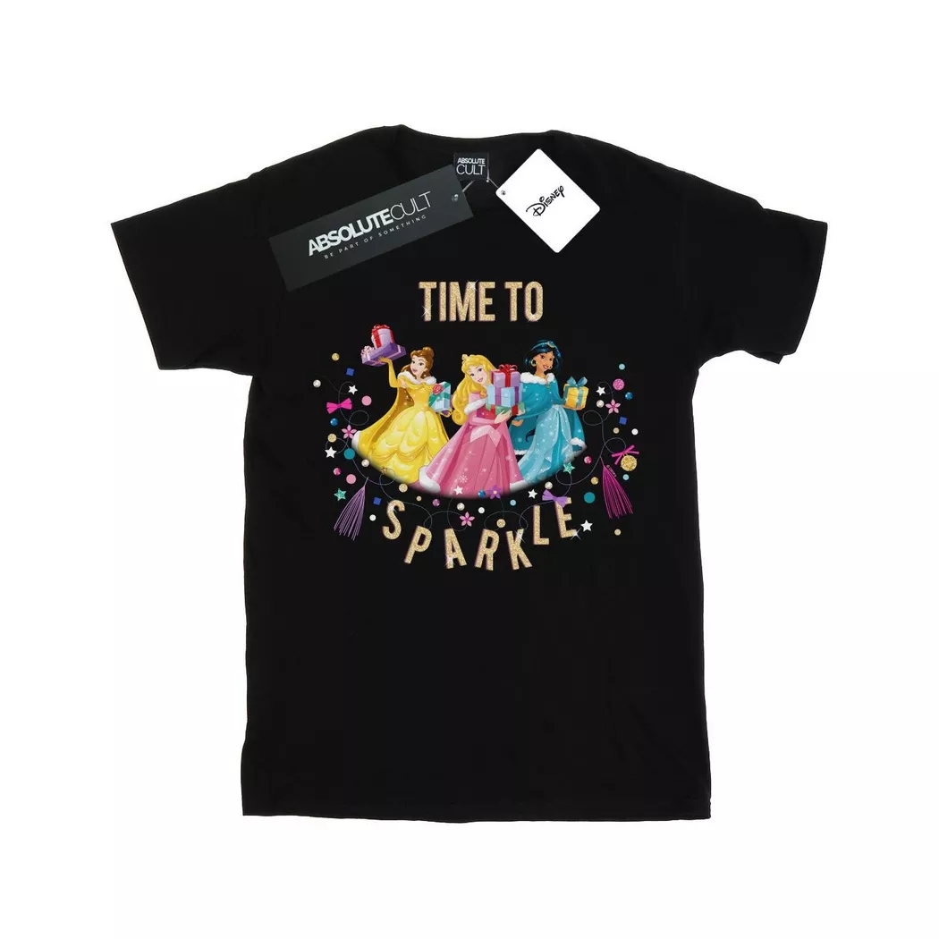 Disney - Princess Time To Sparkle TShirt, für Damen, Schwarz, Größe XL