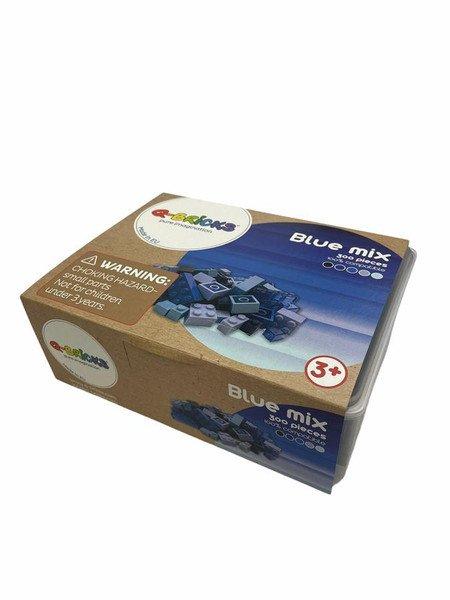 Image of es Mischset, enthält 300 Steine ​​in den Größen 1×1 (60 Stück), 1×2 (60 Stück), 1×4 (60 Stück), 2×2 (60 Stück) und 2×4 (60 Stück) in verschiedenen Blautönen (Himmelblau, transparentes Himmelblau, Hellblau, Saphirblau, Lavendel). Â