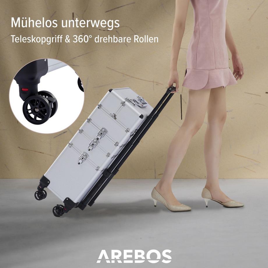 Arebos  Kosmetikkoffer XL | Schminkkoffer | Beauty organizer | Nagellack-Koffer 