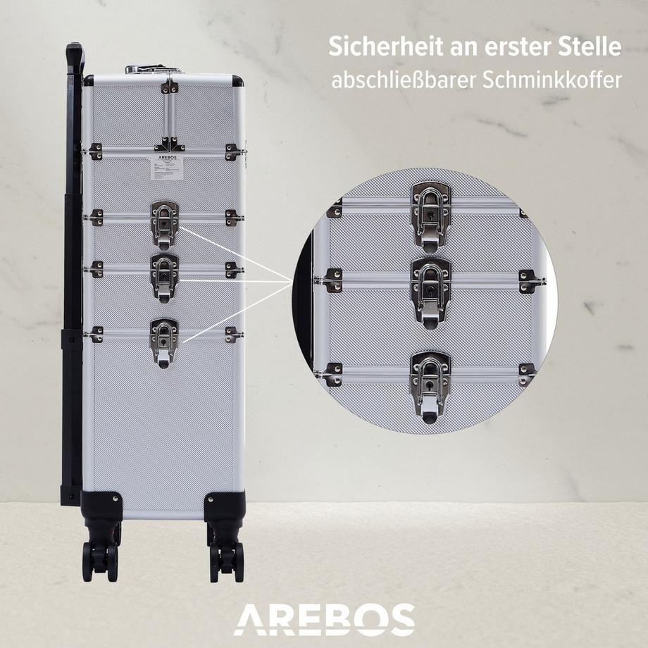 Arebos  Kosmetikkoffer XL | Schminkkoffer | Beauty organizer | Nagellack-Koffer 