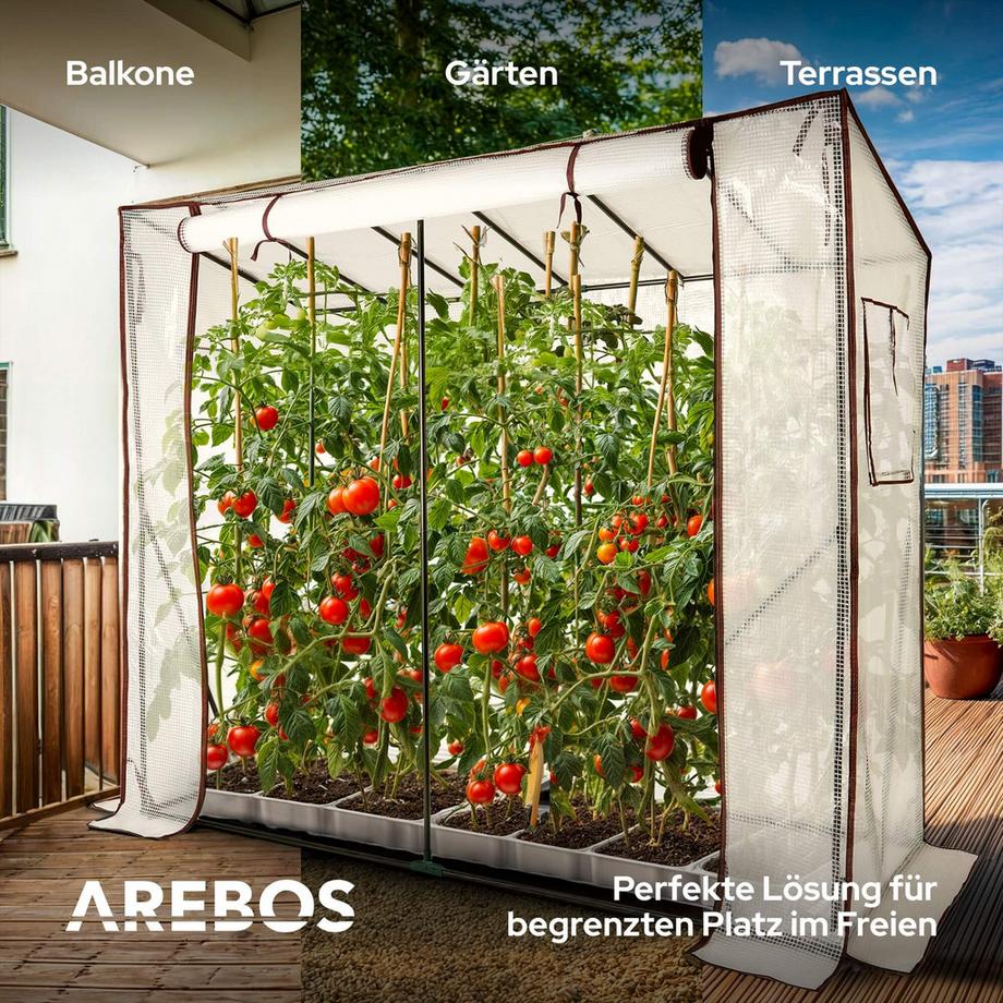 Arebos Serra per pomodori Serra precoce Serra in film plastico  