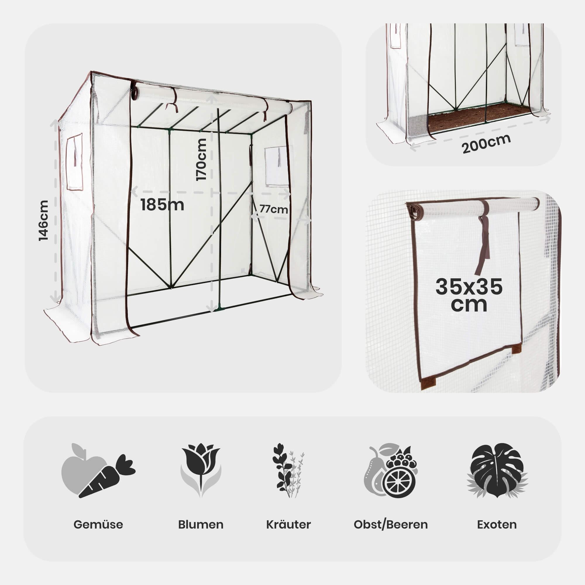 Arebos Gewächshaus Tomatengewächshaus Treibhaus Frühbeet  