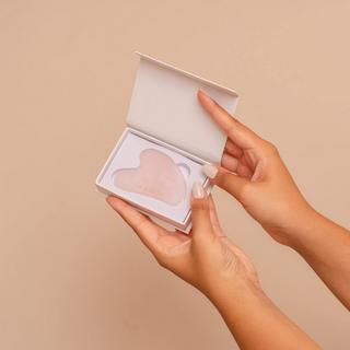 VBEAUTY  Gua Sha mit Zähnen Massagestein - Rosenquarz 