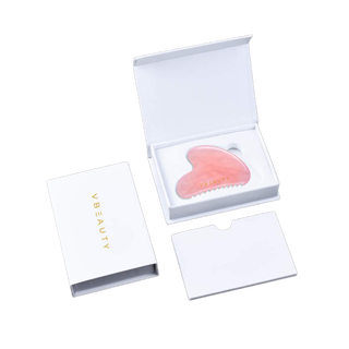 VBEAUTY  Gua Sha mit Zähnen Massagestein - Rosenquarz 