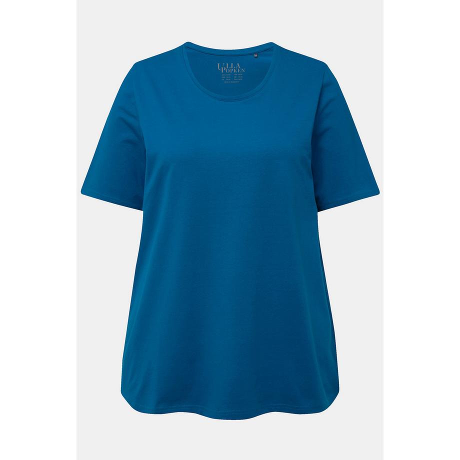 Ulla Popken T-Shirt Coupe Évasée Col Rond Manches Courtes  