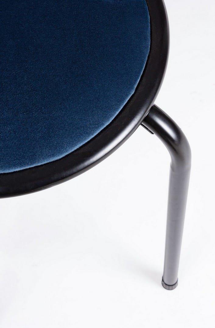 mutoni Tabouret de bureau Amal velours bleu  