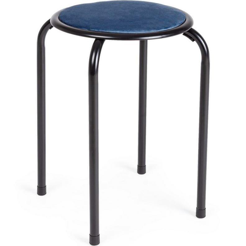 mutoni Tabouret de bureau Amal velours bleu  