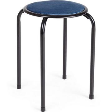 Tabouret de bureau Amal velours bleu