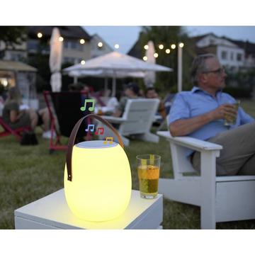 Spika Lampada LED da tavolo per esterni con altoparlante 10 W RGBW Bianco