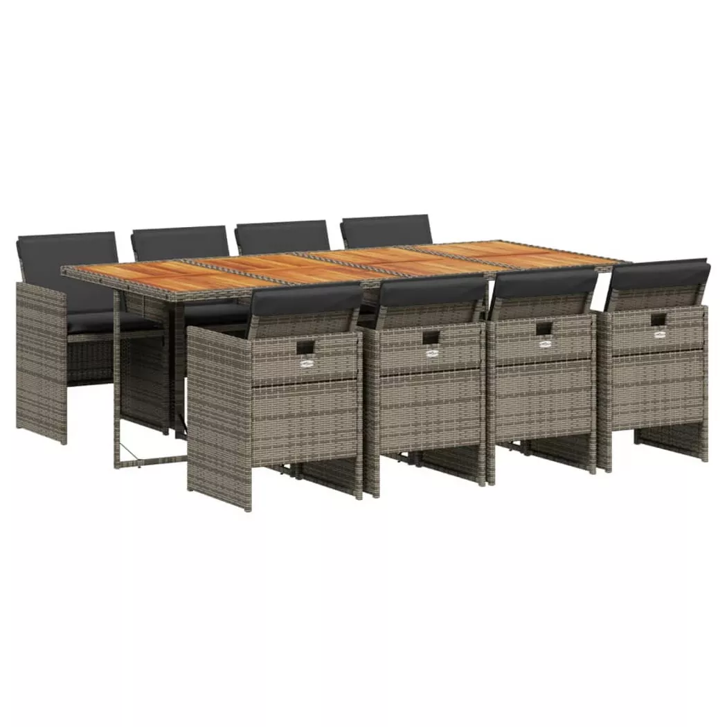 VidaXL - Garten essgruppe poly-rattan, One Size, Grau