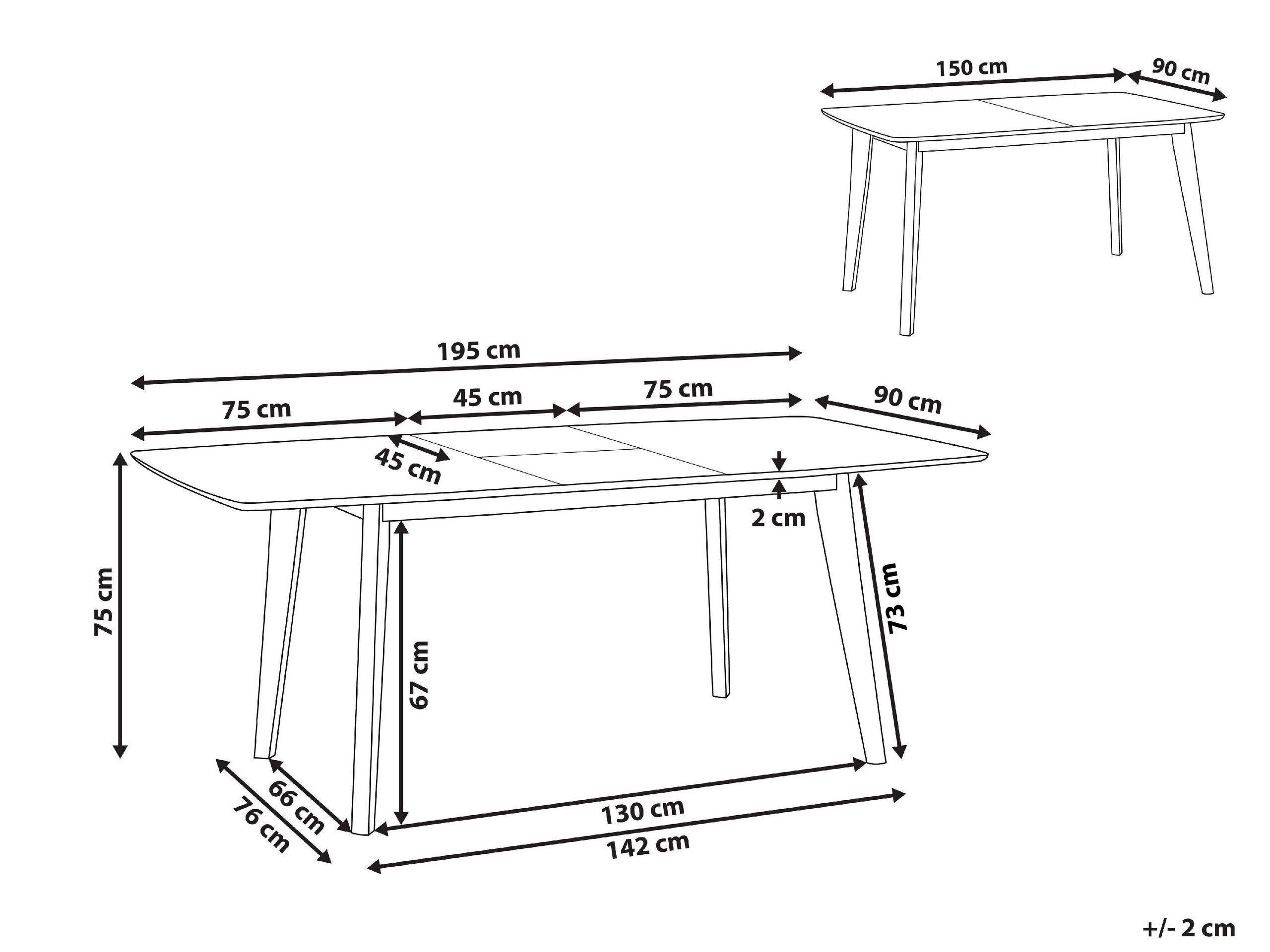 Beliani Esstisch aus MDF-Platte Modern SANFORD  