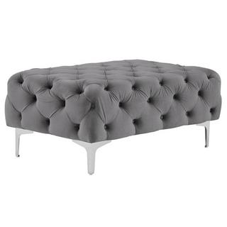 Vente-unique Chesterfield-Hocker - Samt - Anthrazit - EDWINA  