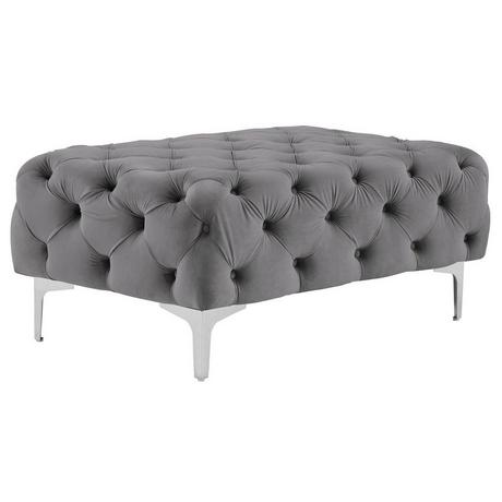 Vente-unique Pouf chesterfield en velours anthracite EDWINA  