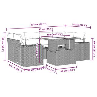 VidaXL Ensemble de canapés de jardin rotin synthétique  