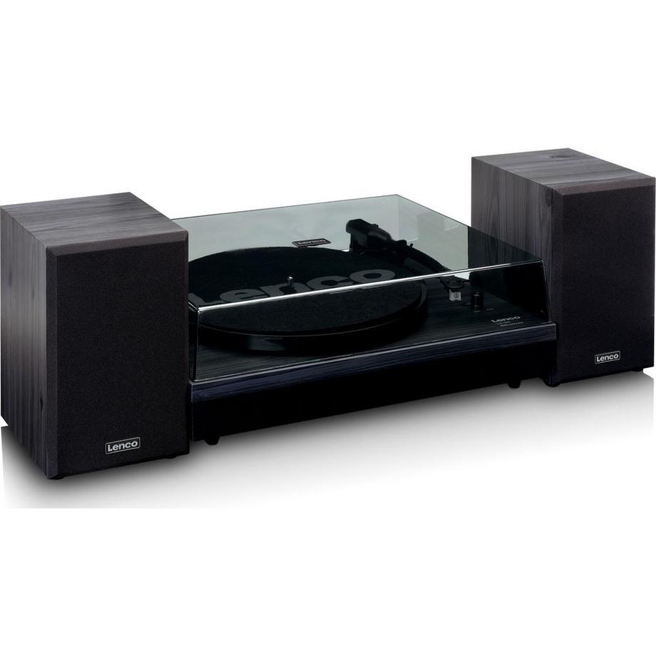 Lenco  Plattenspieler LS-301BK, Bluetooth, Riemenantrieb, 2 Lautsprecher 