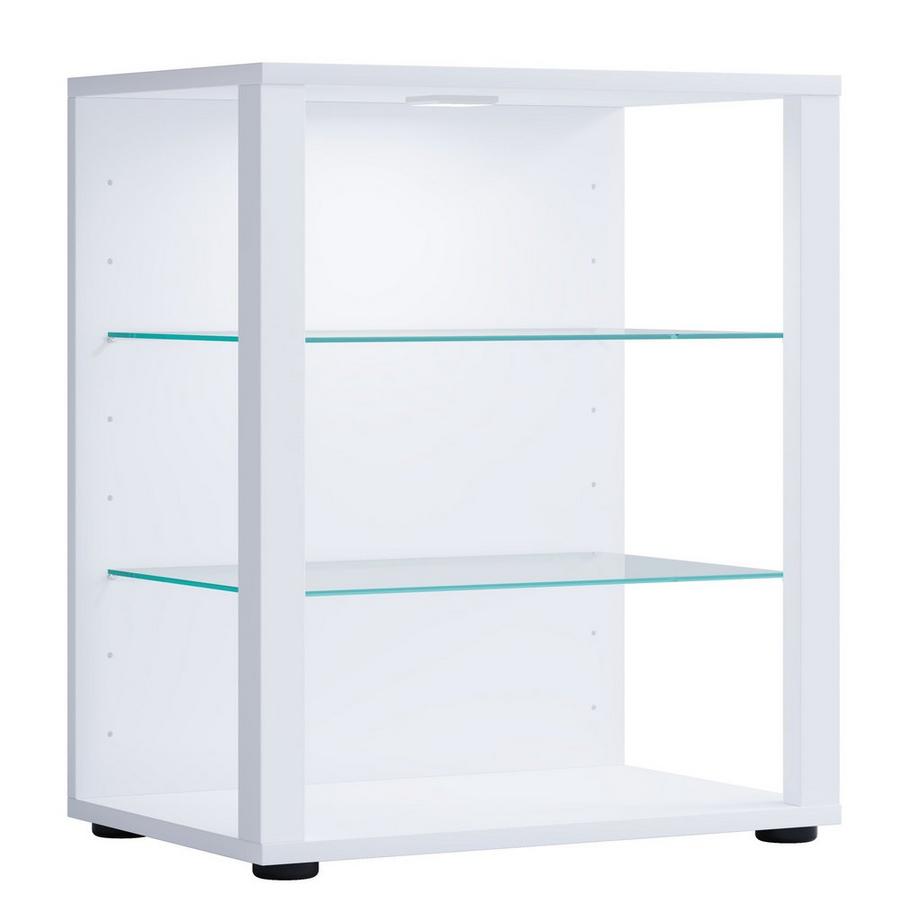 VCM Glasvitrine stehend | Vitrine Glas mit ESG-Sicherheitsglas | Maße ca. H. 60 x B. 52 x T. 35 cm | Standvitrine Glas | Modern und platzsparend | Glas  
