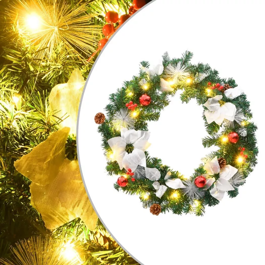 VidaXL - Couronne de noël, One Size, Blanc