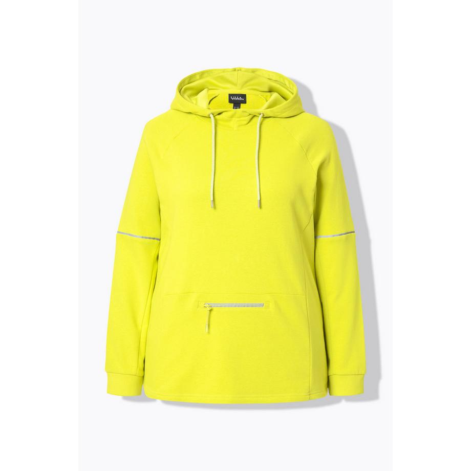 Ulla Popken Felpa con cappuccio Dettagli riflettenti Tasca con zip Manica lunga  