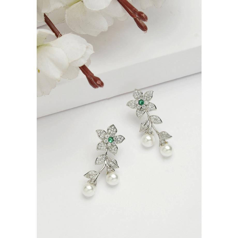 AVANT-GARDE PARIS  Diva Kollektion Cubic Zirconia Florale Tropfenohrringe 