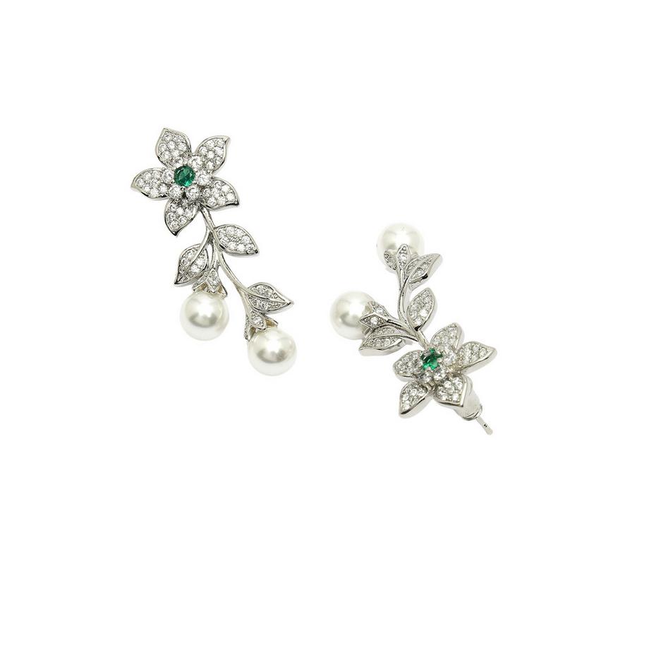 AVANT-GARDE PARIS  Diva Kollektion Cubic Zirconia Florale Tropfenohrringe 