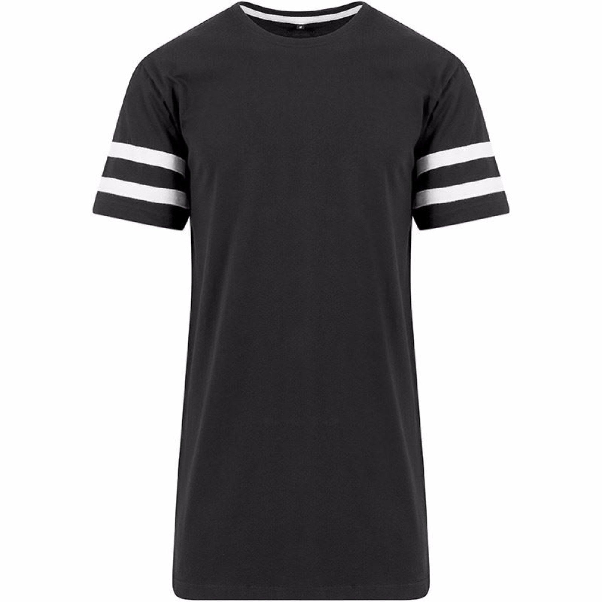 Image of Streifen Jersey Kurzarm Tshirt Damen Schwarz S