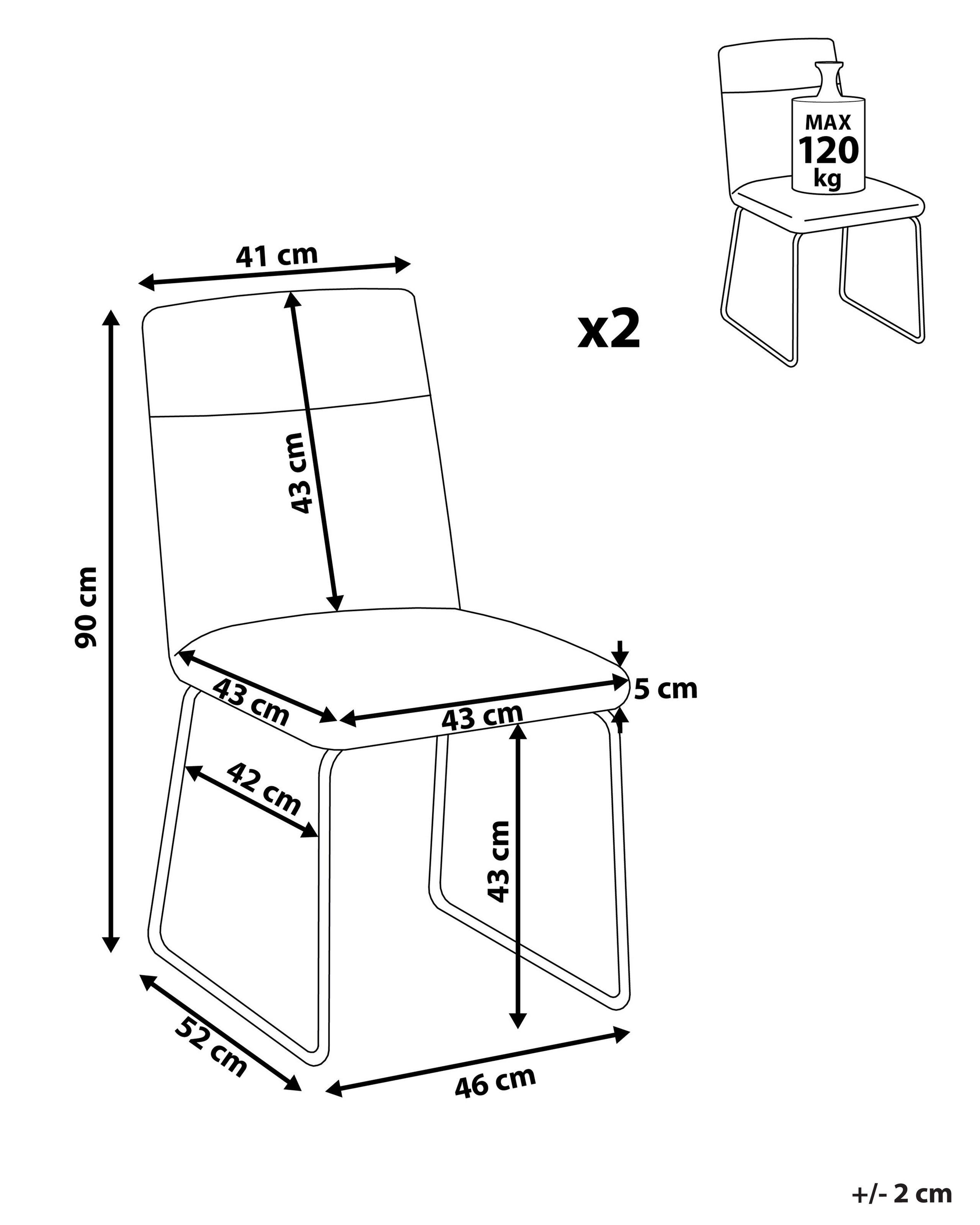 Beliani Chaise de salle à manger en Polyester Rétro NEVADA  