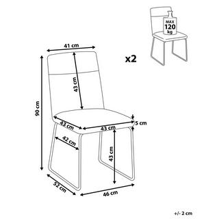 Beliani Chaise de salle à manger en Polyester Rétro NEVADA  