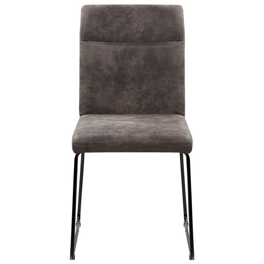 Beliani Lot de 2 chaises de salle à manger en Tissu Rétro NEVADA  