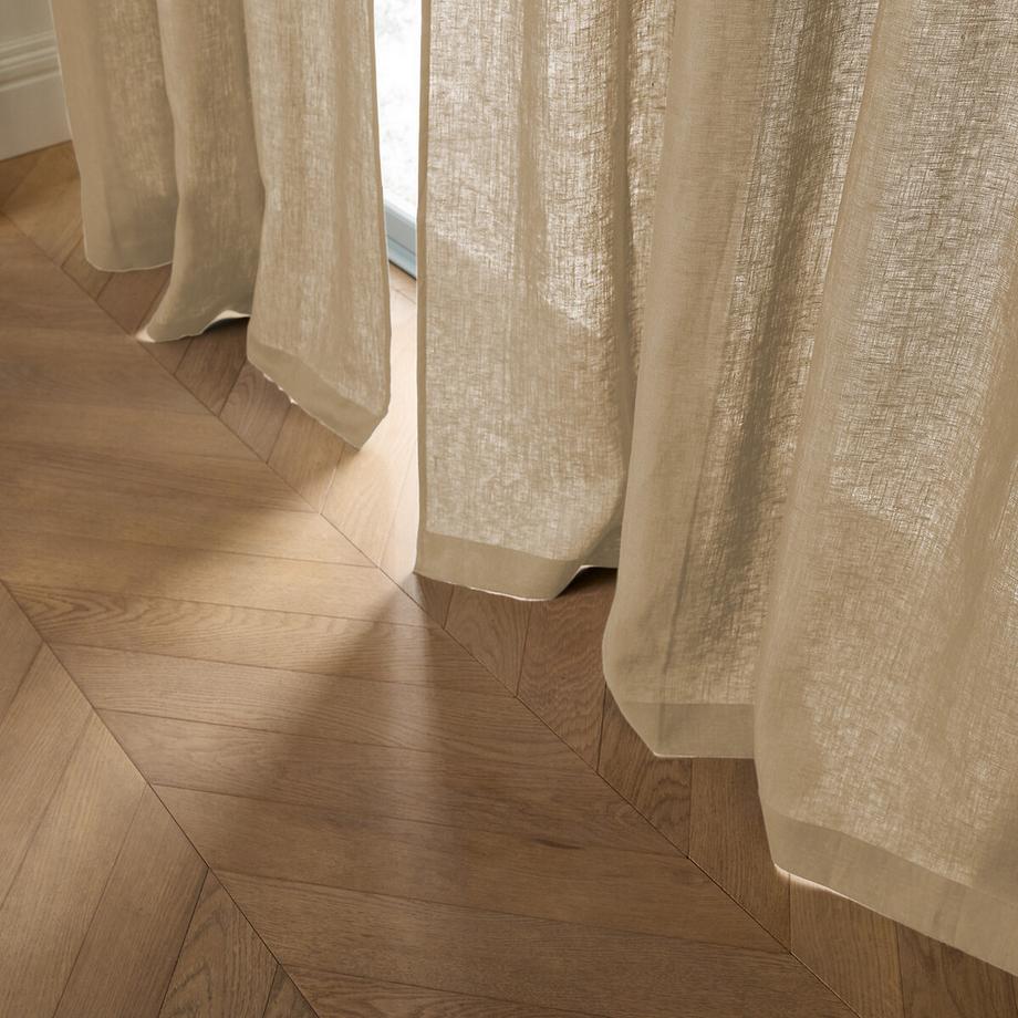 AM.PM  Rideau lin lavé finition ruflette 