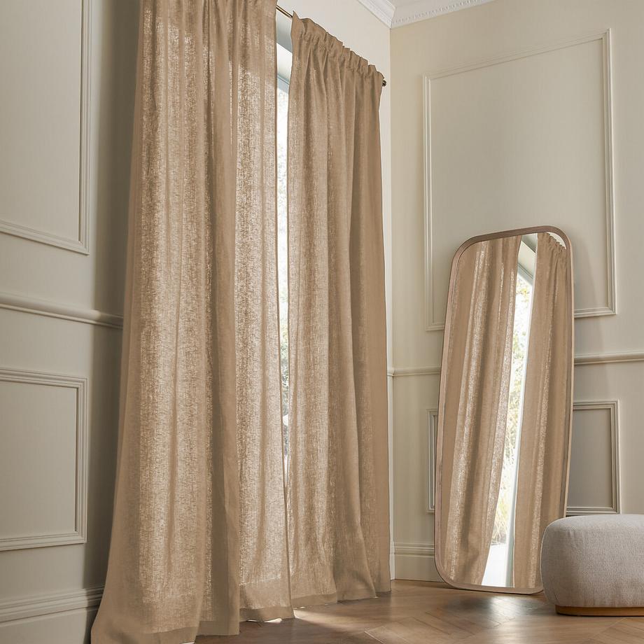 AM.PM  Rideau lin lavé finition ruflette 