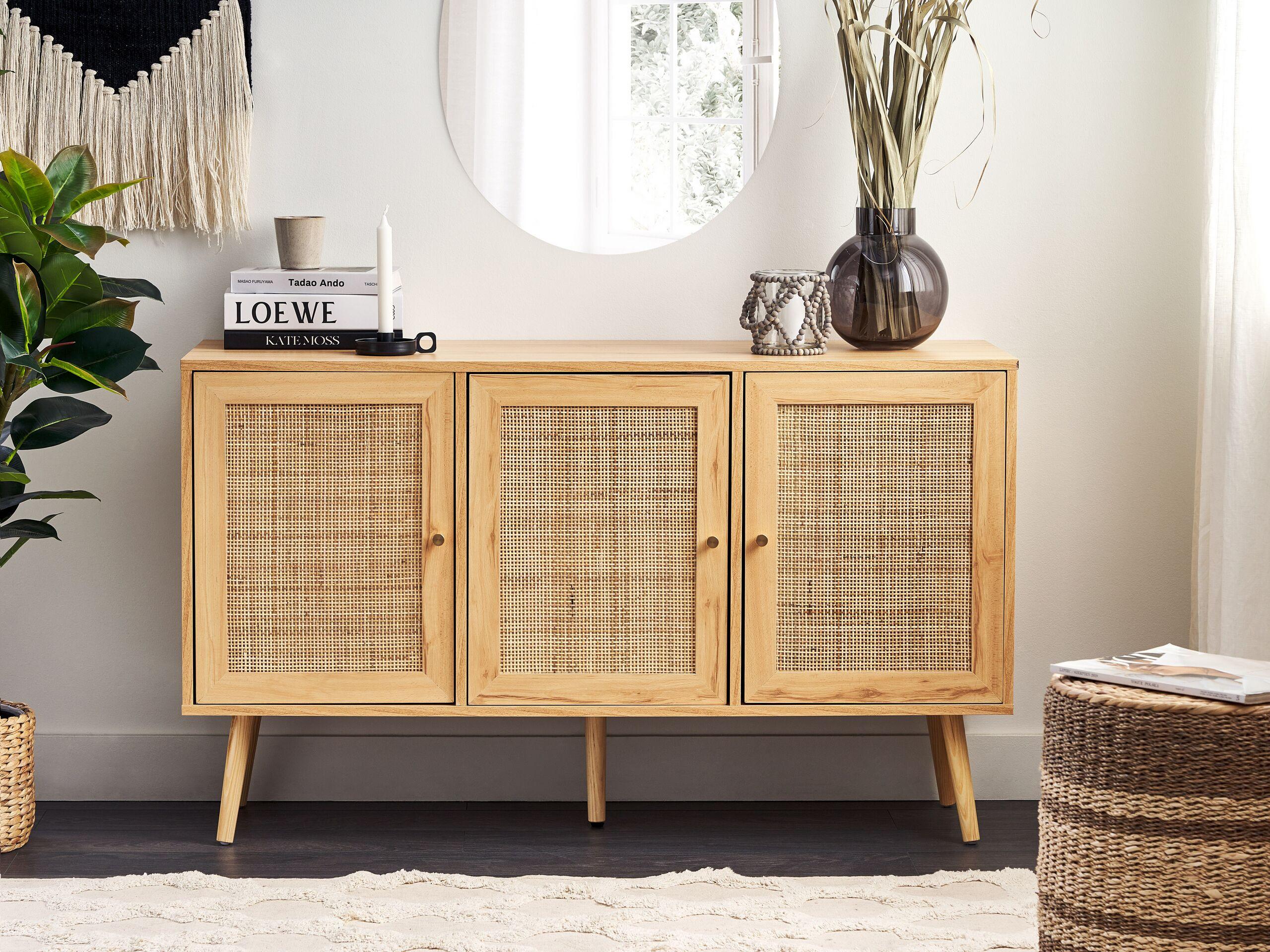Beliani Schrank aus Rattan Boho PEROTE  