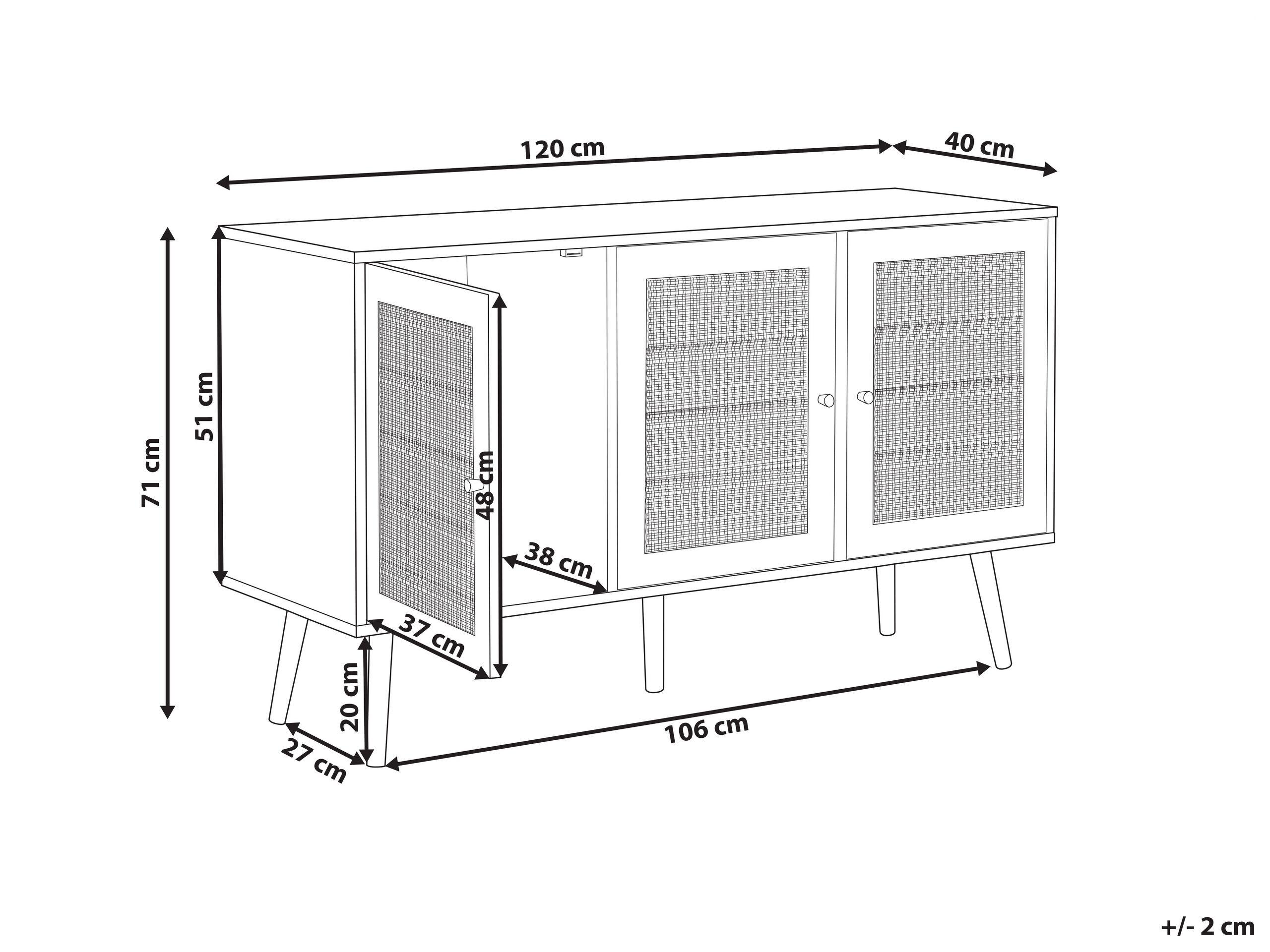 Beliani Armoire en Rotin Boho PEROTE  