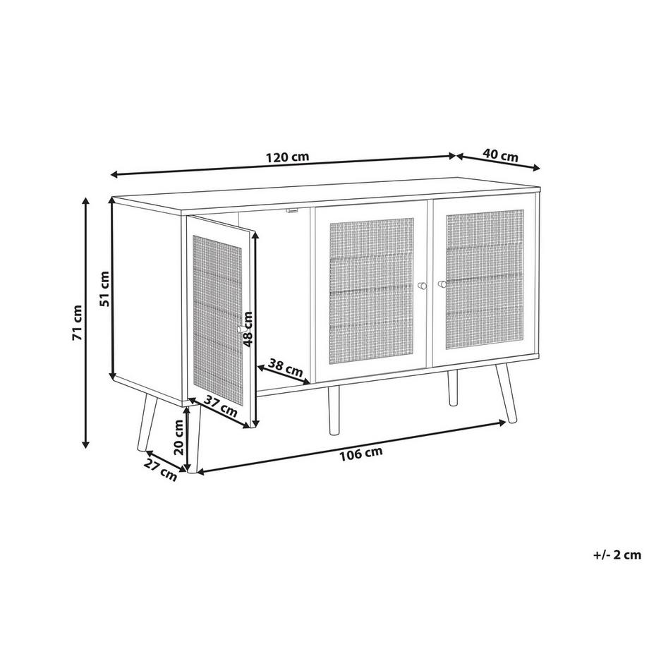 Beliani Armadio en Rattan Boho PEROTE  