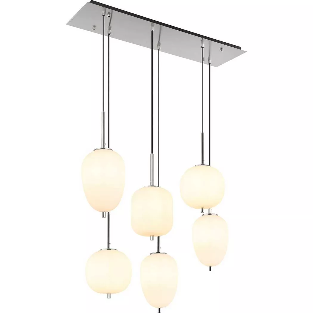 mutoni light – Hängeleuchte Blacky I Metall nickel matt 6xE14, One Size