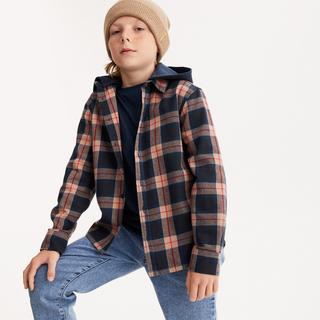 La Redoute Collections  Chemise à capuche manches longues à carreaux 